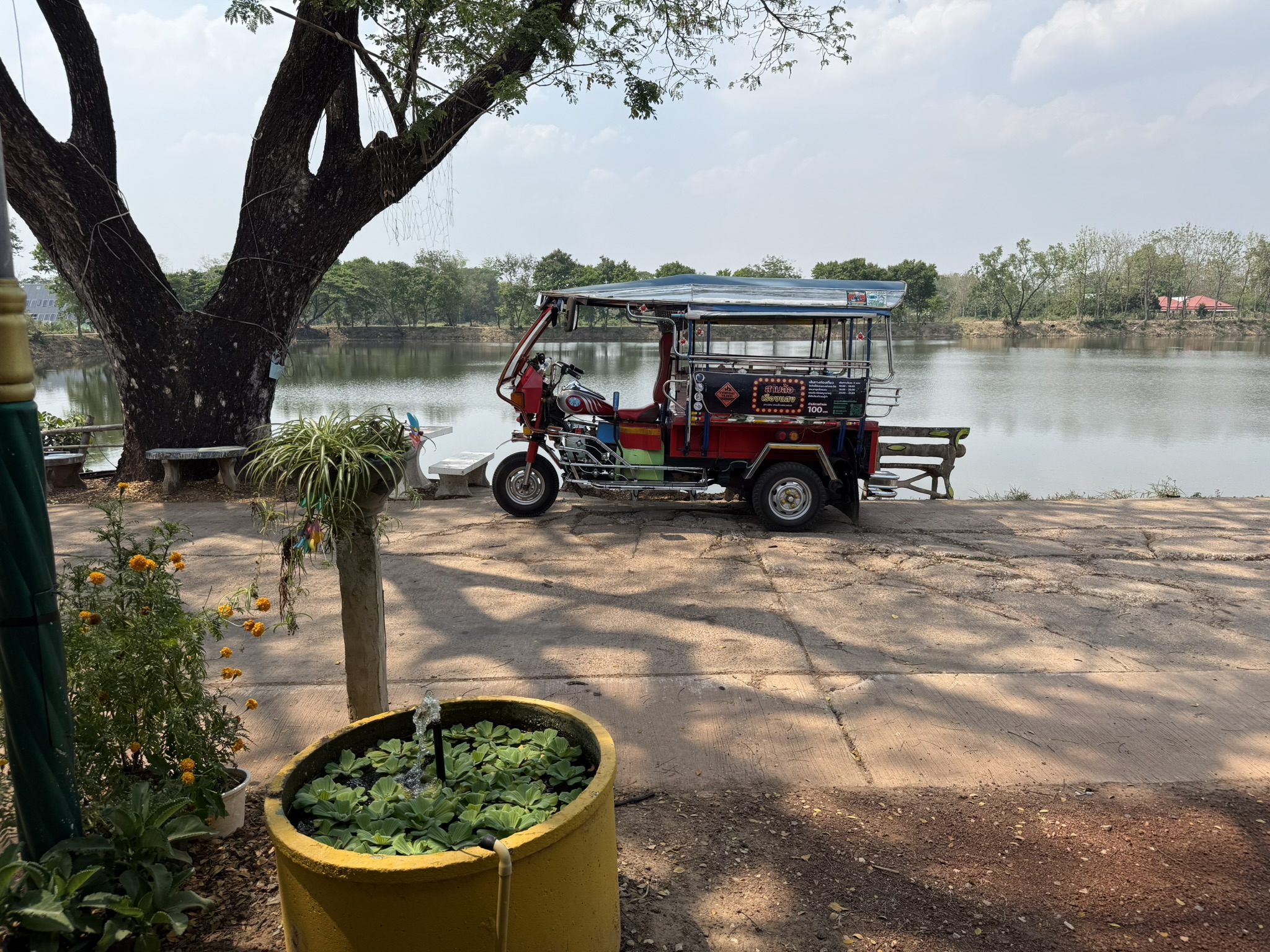 Addy's tuk tuk on the road in Nong Khai Thailand